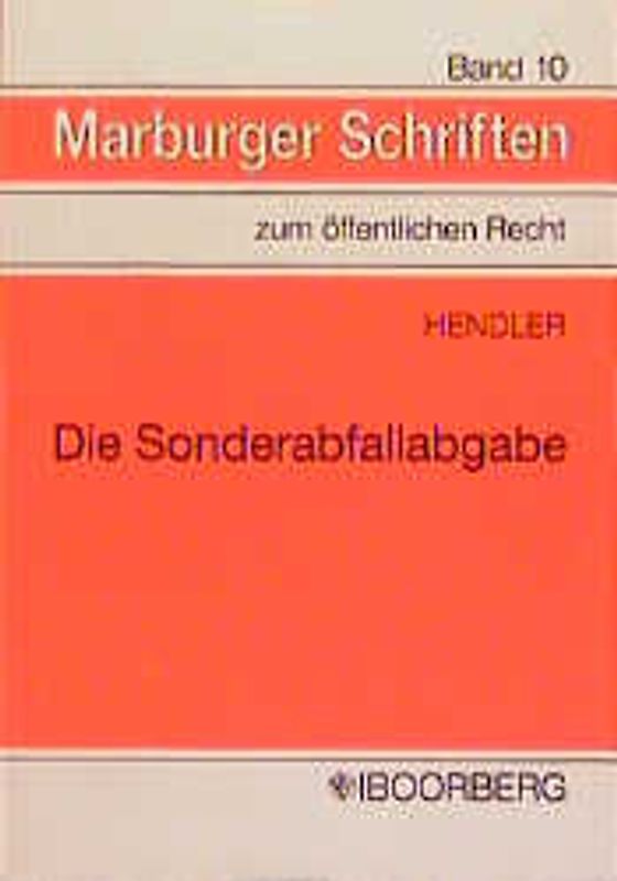 Die Sonderabfallabgabe