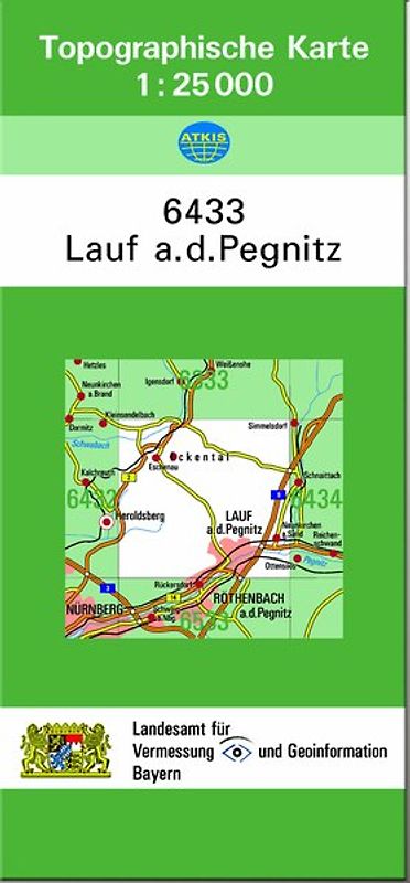 TK25 6433 Lauf a.d.Pegnitz. Topographische Karte 1:25000