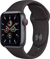 Apple Watch SE 40 mm Caja de aluminio en gris espacial - Correa deportiva negra [Wifi + Cellular]