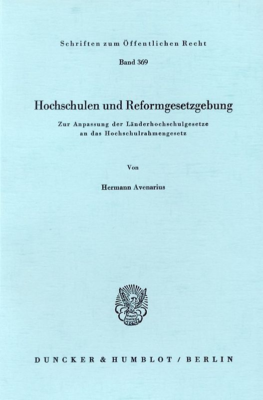 Hochschulen und Reformgesetzgebung.