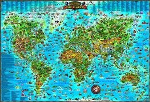 Weltkarte für Kinder. Dino's illustrierte Karten