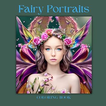 Fairy Portraits: 50 Beautiful Fairy Coloring Pages for Adults. Detailed Fae Portraits...Greyscale 8.5 x 8.5 Size