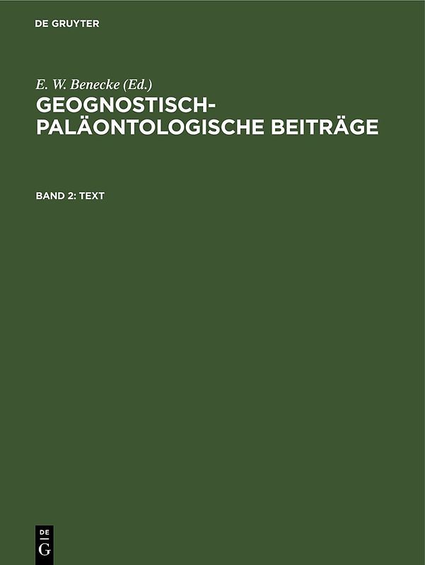 Geognostisch-Paläontologische Beiträge / Text