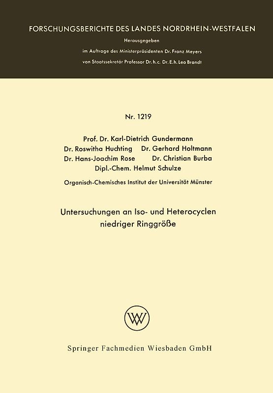 Untersuchungen an Iso- und Heterocyclen niedriger Ringgröße