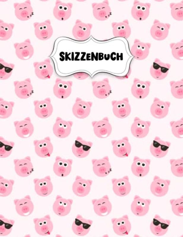 Skizzenbuch: Lustiges kleines Schweinchen Zeichenblock A4 für Kinder: Blanko Zeichenmappe A4 Zeichen Block