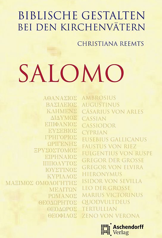 Biblische Gestalten bei den Kirchenvätern - Salomo