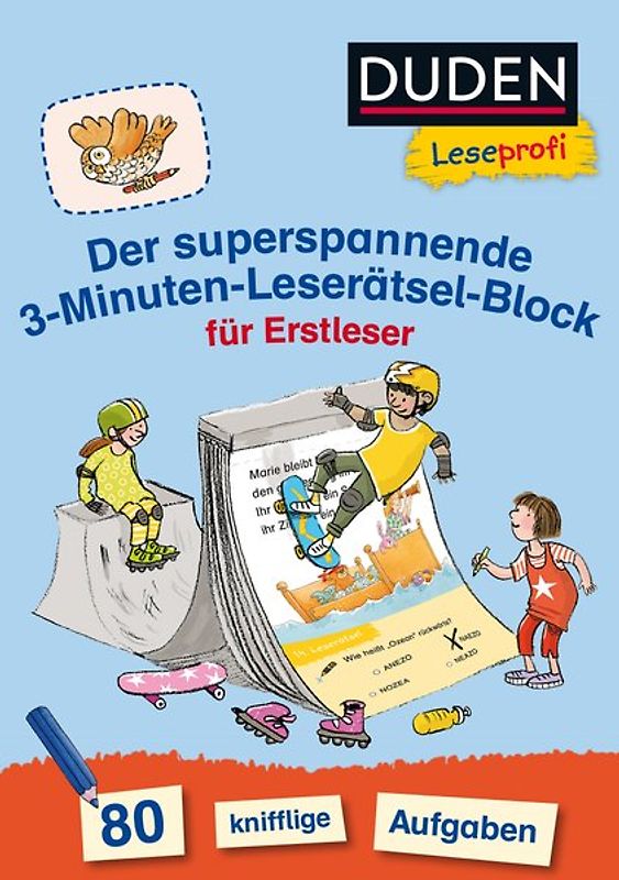 Duden Leseprofi – Der superspannende 3-Minuten-Leserätsel-Block für Erstleser