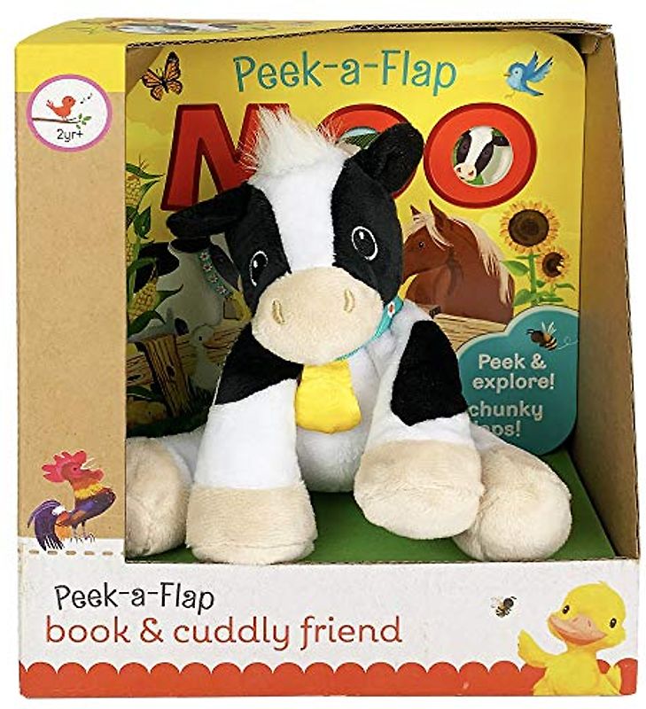 Moo Gift Set [With Plush Toy Cow] (Peek-a-Flap Book and Cuddly Friend)