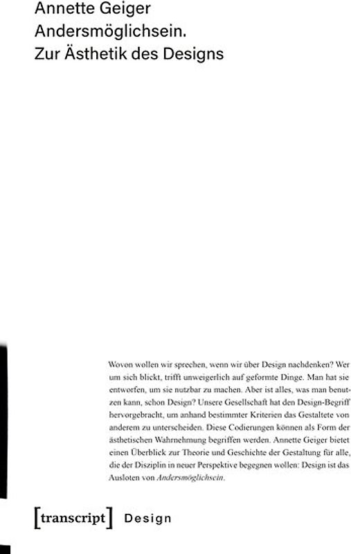 Andersmöglichsein. Zur Ästhetik des Designs