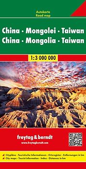 China - Mongolei - Taiwan, Autokarte 1:3.000.000