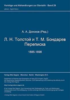 L. N. Tolstoj i T. M. Bondarev. Perepiska. 1885-1898