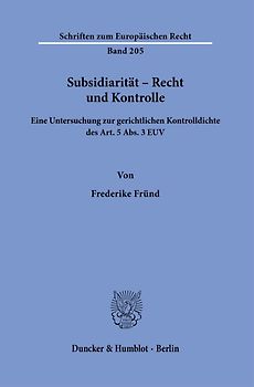 Subsidiarität – Recht und Kontrolle.