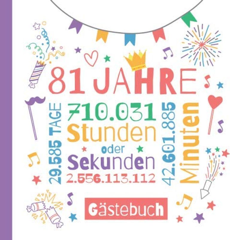 81 Jahre - Gästebuch: Deko zum 81.Geburtstag für Sie oder Ihn - 81 Jahre Geschenke & Geburtstagsdeko - Buch für Glückwünsche und Fotos der Gäste