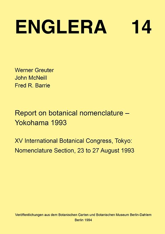 Report on botanical nomenclature