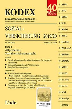 KODEX Sozialversicherung 2019/20, Band I