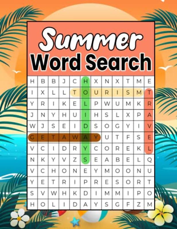 Summer Word Search Large Print: Relaxing Summertime Activity, Fun Puzzle Game To Challenge Your Brain