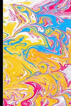 Krisp Bullet Journal Dot Grid Notebook for Writing and Drawing with 180 Cream A5 Pages (Yellow and Pink Marble Design Art for Women, Men and Kids, Band 1)