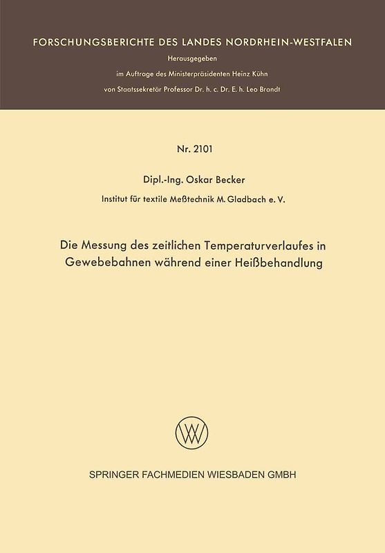 Die Messung des zeitlichen Temperaturverlaufes in Gewebebahnen während einer Heißbehandlung