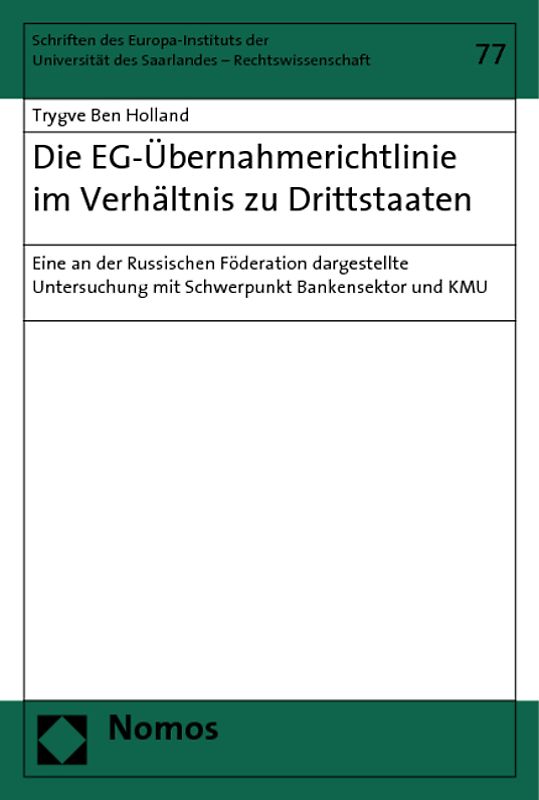 Die EG-Übernahmerichtlinie im Verhältnis zu Drittstaaten