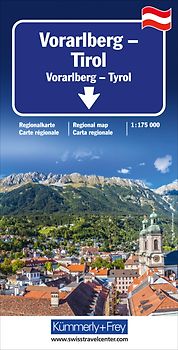 Kümmerly+Frey Regional-Strassenkarte Vorarlberg, Tirol 1:175.000