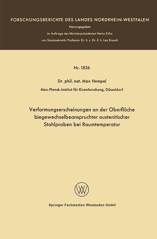 Verformungserscheinungen an der Oberfläche biegewechselbeanspruchter austenitischer Stahlproben bei Raumtemperatur