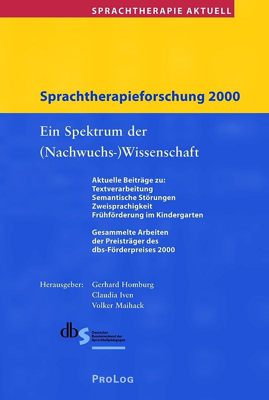 Sprachtherapie Aktuell / Sprachtherapieforschung 2000