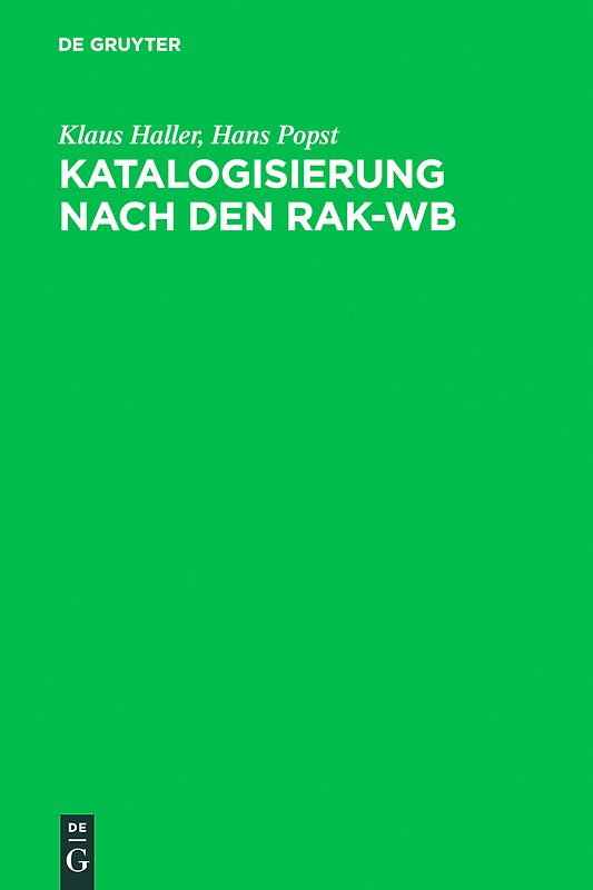 Katalogisierung nach den RAK-WB