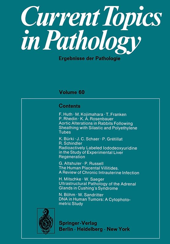 Current Topics in Pathology / Ergebnisse der Pathologie