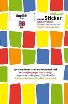mindmemo Vokabel Sticker - Grundwortschatz Englisch / Deutsch - 280 Vokabel Aufkleber für Kinder und Erwachsene. Englisch lernen leicht gemacht Lernhilfe Lernsticker Sprachsticker