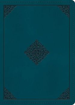 ESV Large Print Personal Size Bible, Red Letter (Trutone, Deep Teal, Ornament Design)