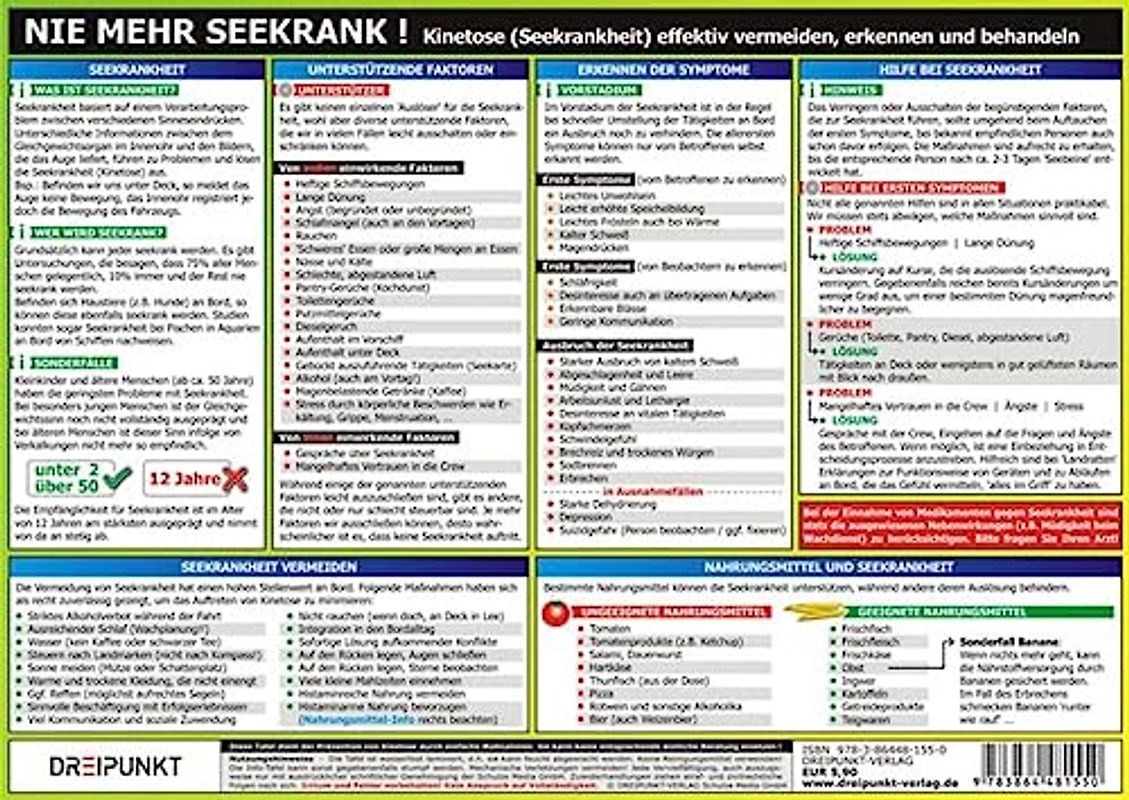 Nie mehr seekrank!: Kinetose (Seekrankheit) effektiv vermeiden, erkennen und behandeln