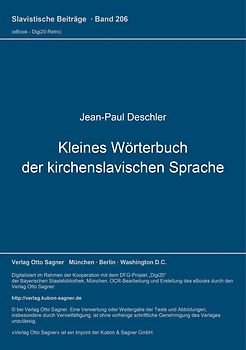 Kleines Wörterbuch der kirchenslavischen Sprache