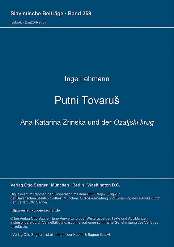 Putni tovaruš. Ana Katarina Zrinska und der Ozaljski krug