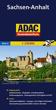 ADAC Bundesländerkarte Deutschland 04 Sachsen-Anhalt 1:250.000