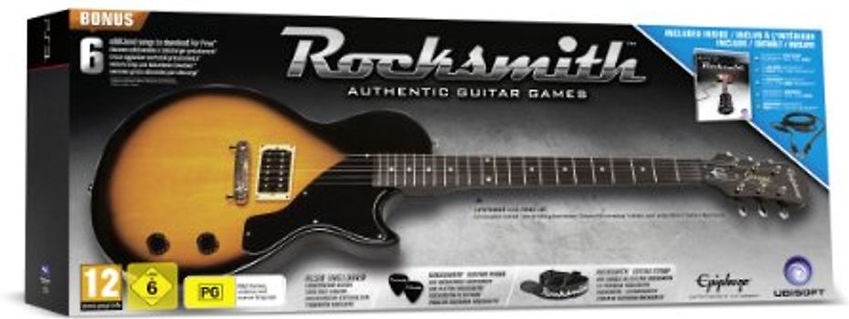 Rocksmith Guitar Kit [inkl. Epiphone Les Paul Junior-Gitarre, Plektren, Gurt und Verbindungskabel, Internationale Version] PlayStation 3