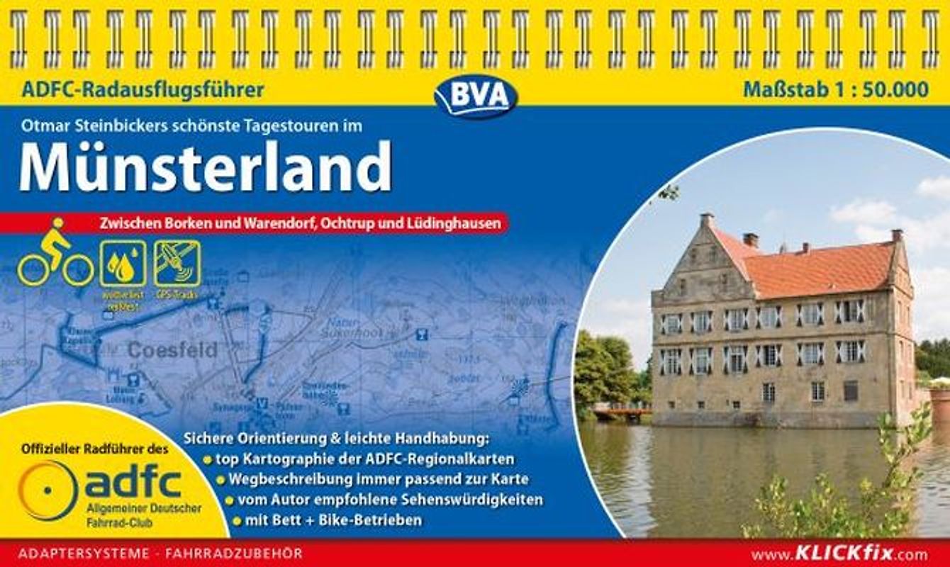 ADFC-Radausflugsführer Münsterland 1:50.000 praktische Spiralbindung, reiß- und wetterfest, GPS-Tracks Download