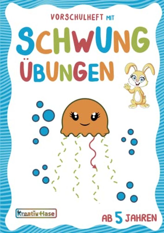 Vorschulheft mit Schwungübungen ab 5 Jahren: Kindergarten und Vorschule Übungsheft zur Vorbereitung auf das Schreiben. Ideales Geschenk für Kinder