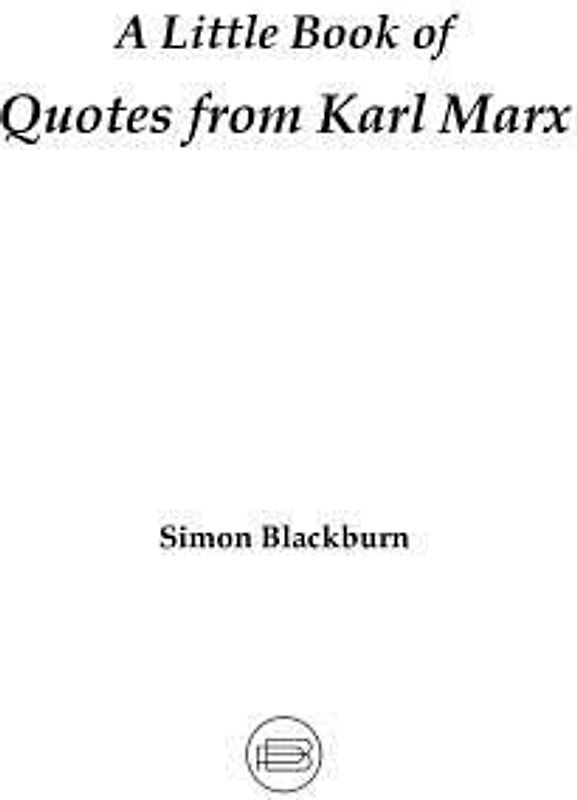 A Little Book of Quotes from Karl Marx