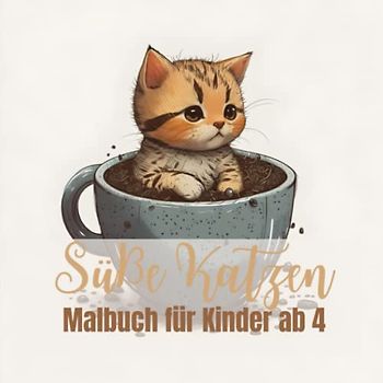 Süße Katzen Malbuch für Kinder ab 4: Kritzen und Malen für Jungs und Mädchen ab vier Jahren