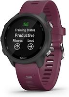 Garmin Forerunner 245 grijs met een merlot siliconen polsband