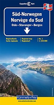 Süd-Norwegen Nr. 01 Regionalkarte Norwegen 1:335 000