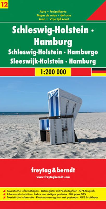 Schleswig-Holstein - Hamburg, Autokarte 1:200.000