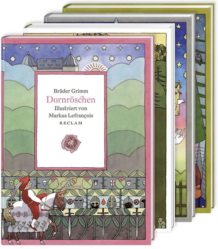 Vier illustrierte Märchenklassiker: Aschenputtel, Dornröschen, Hänsel und Gretel, Schneewittchen