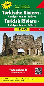 freytag & berndt Straßenkarte Türkische Riviera - Antalya - Kemer - Fethiye 1:150.000