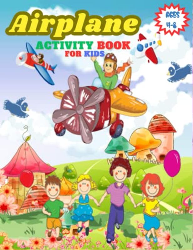 Airplane Activity Book For Kids Ages 4-8: Airplane activity book for kids who love to travel airplane-themed word search puzzles for kids