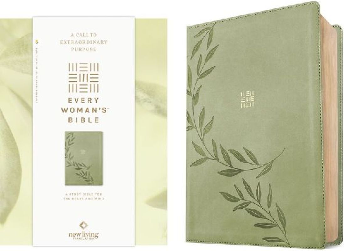 NLT Every Woman's Bible, Filament Enabled (Leatherlike, Olive Branch Green, Red Letter)