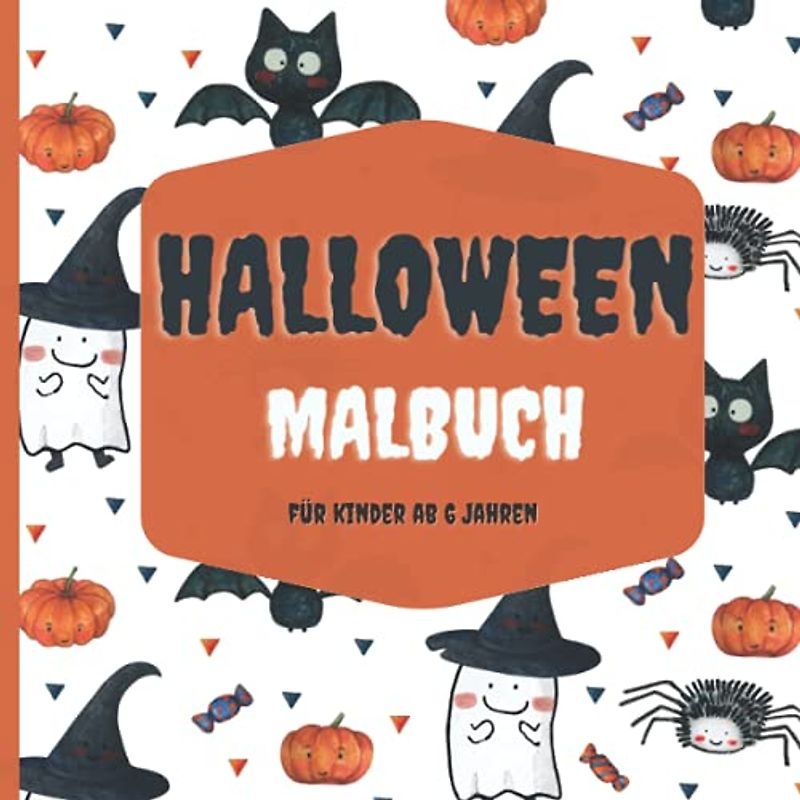 Halloween Malbuch für Kinder ab 6 Jahren: Ausmalbuch mit 30 Motiven und schwarzen Hintergründen für Jungen und Mädchen, Magie Zombie Geister Hexen Monster und mehr!