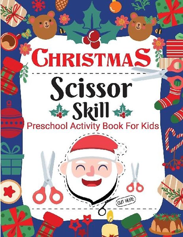 Christmas Scissor Skill Activity Book for Kids