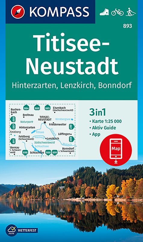 KOMPASS Wanderkarte 893 Titisee-Neustadt 1:25.000