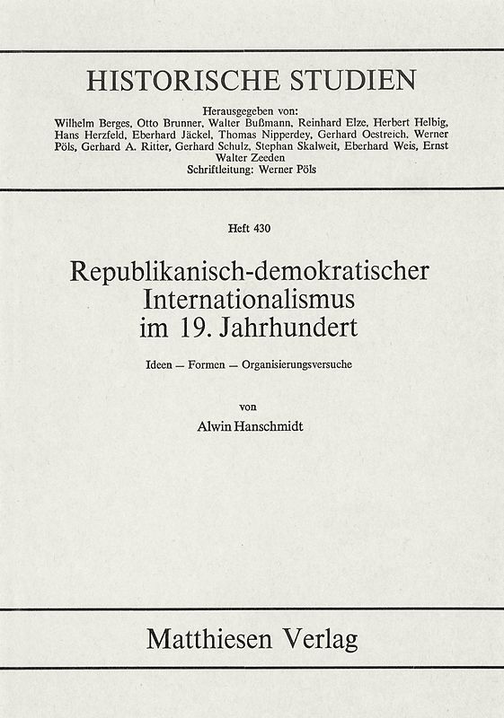 Republikanisch-demokratischer Internationalismus im 19. Jahrhundert
